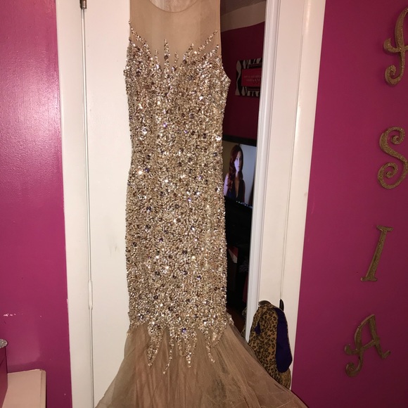 Nude & silver Prom/ Sweet 16 Dress - Picture 6 of 8